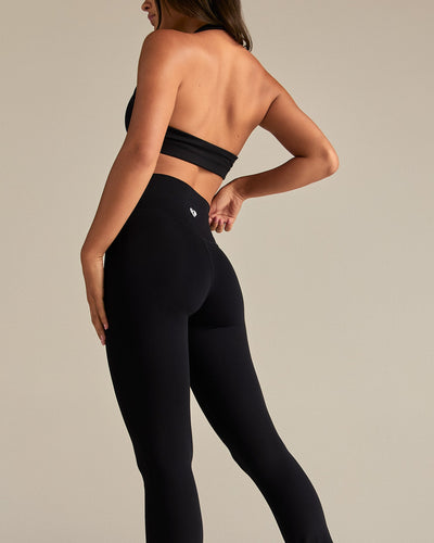Essential High Waist Mini Flared Leggings | Black