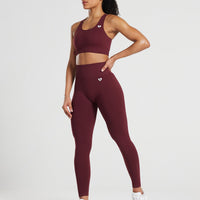 Power Seamless Sports Bra | Dark Cherry