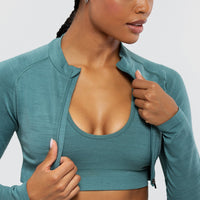 Define Seamless Crop Zip Jacket | Sea Pine