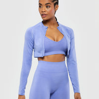 Define Seamless Crop Zip Jacket | Violet