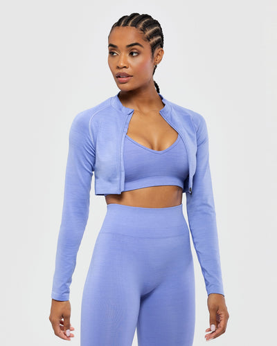 Define Seamless Crop Zip Jacket | Violet