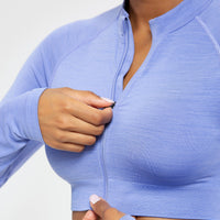 Define Seamless Crop Zip Jacket | Violet