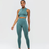 Define Seamless Half Zip Crop Tank | Sea Pine