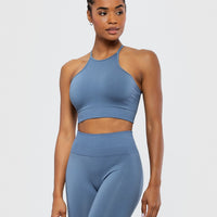 Define Seamless High Neck Bra | Smoke Blue