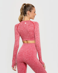 Move Seamless Long Sleeve Crop Top | Red Marl