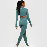 Power Seamless Long Sleeve Crop Top | Sea Pine