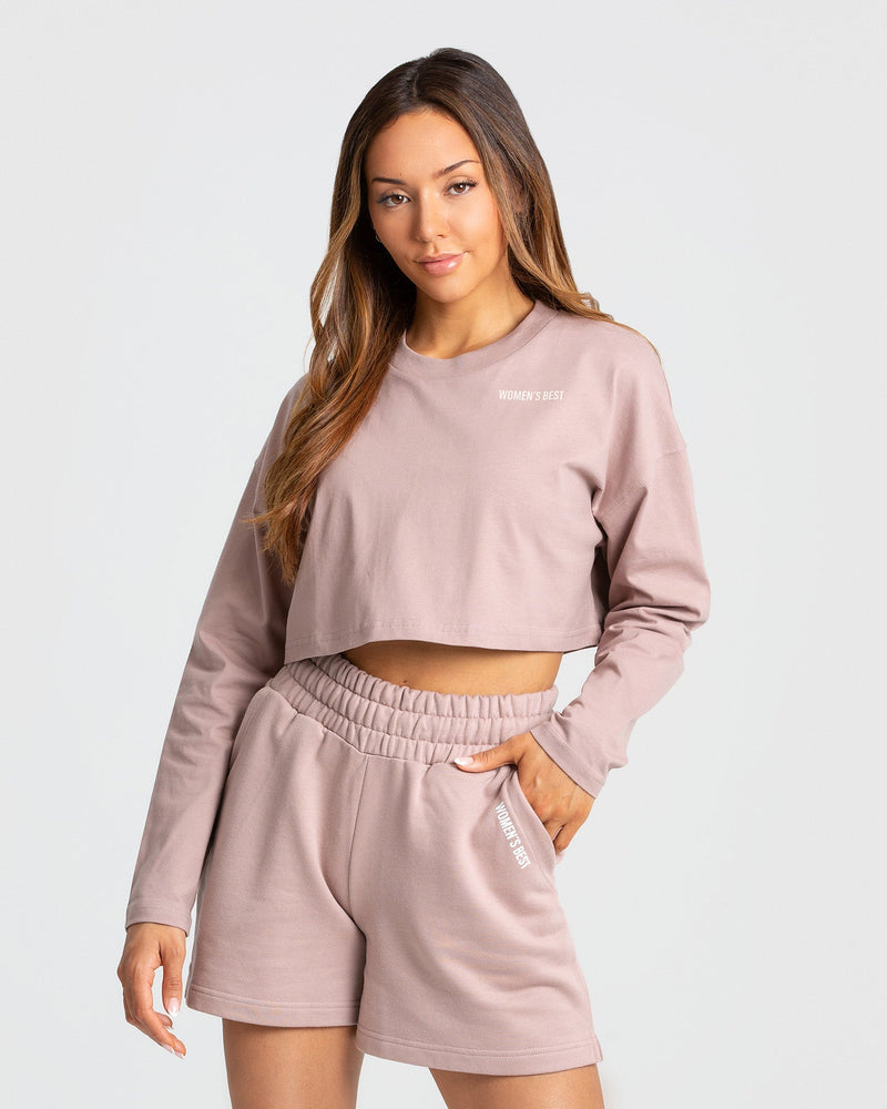 Comfort Oversized Cropped Long Sleeve T-Shirt | Buff