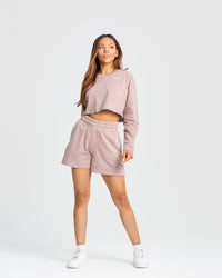 Comfort Oversized Cropped Long Sleeve T-Shirt | Taupe