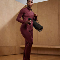 Essential Flared Leggings | Dark Cherry