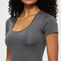 Essential Short Sleeve Unitard | Graphite