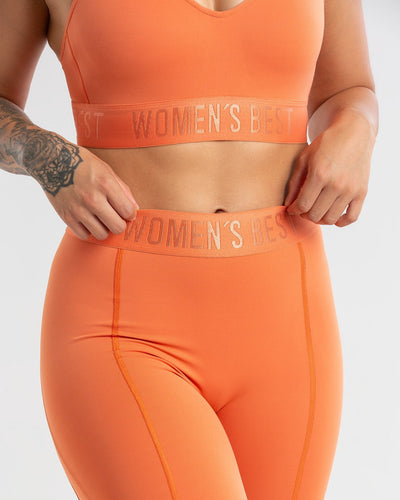 High Waisted Running Leggings - ORANGE Squat Proof