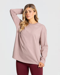 Comfort Oversized Long Sleeve T-Shirt | Taupe
