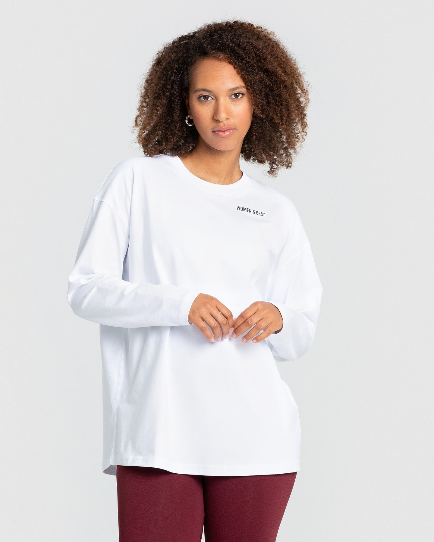 Loose white long sleeve top hotsell