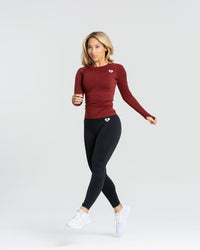 Move Seamless Long Sleeve Top | Ruby Red Solid