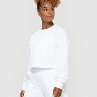 Comfort Cropped Crew Neck | White