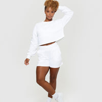 Comfort Cropped Crew Neck | White