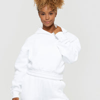 Comfort Cropped Hoodie | White