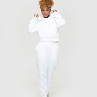 Comfort Cropped Hoodie | White