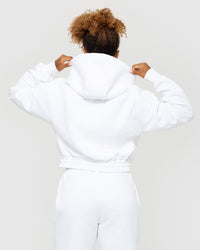 Comfort Cropped Hoodie | White