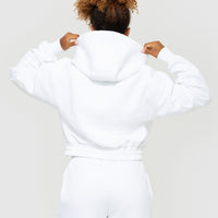 Comfort Cropped Hoodie | White