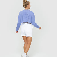 Comfort Oversized Cropped Long Sleeve T-Shirt | Violet