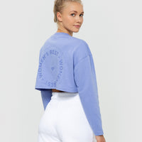 Comfort Oversized Cropped Long Sleeve T-Shirt | Violet