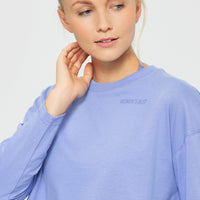 Comfort Oversized Cropped Long Sleeve T-Shirt | Violet