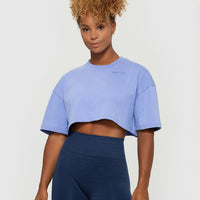 Comfort Oversized Cropped Short Sleeve T-Shirt | Violet