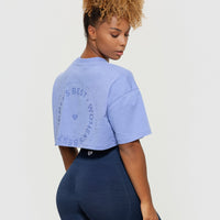 Comfort Oversized Cropped Short Sleeve T-Shirt | Violet