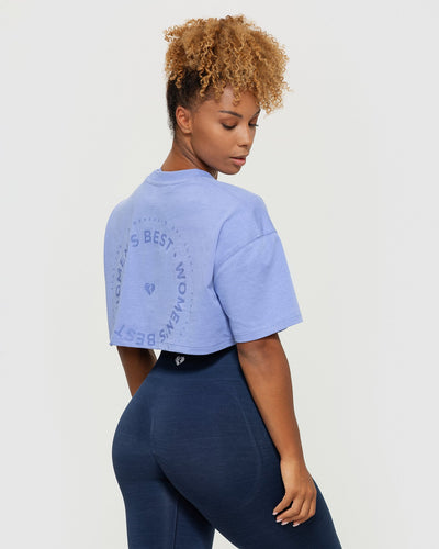 Comfort Oversized Cropped Short Sleeve T-Shirt | Violet